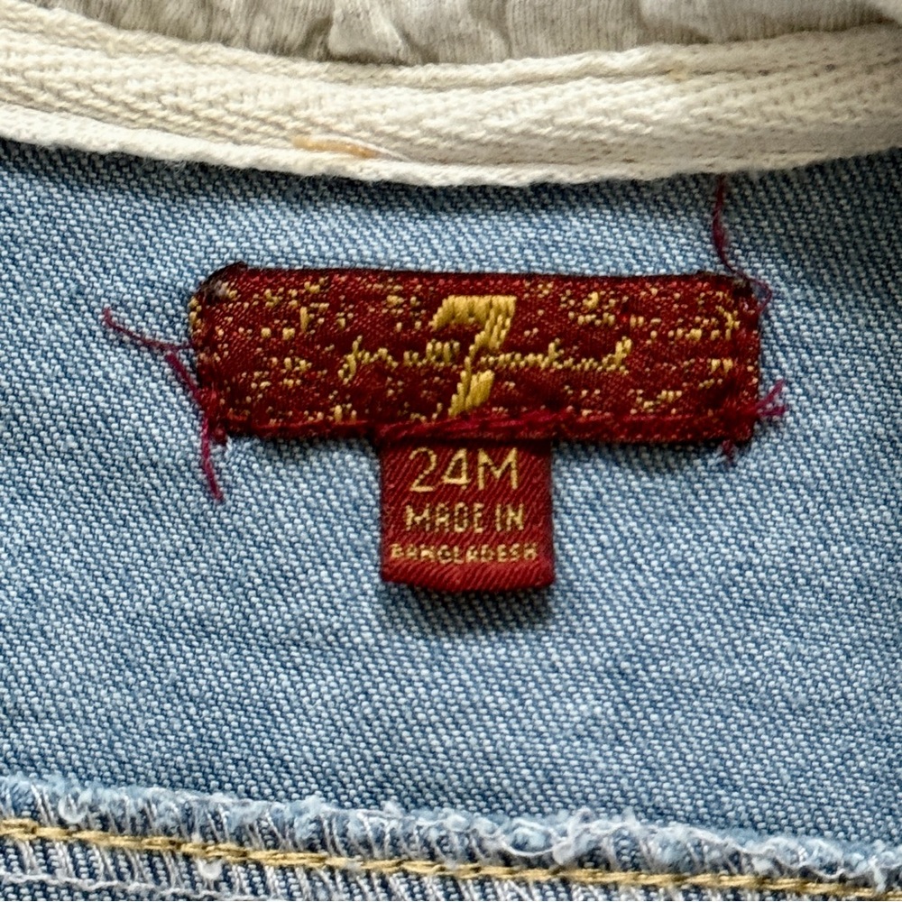 Seven For All Mankind Baby Girl Denim Jacket w/ Hood | 24m - Picture 5 of 6